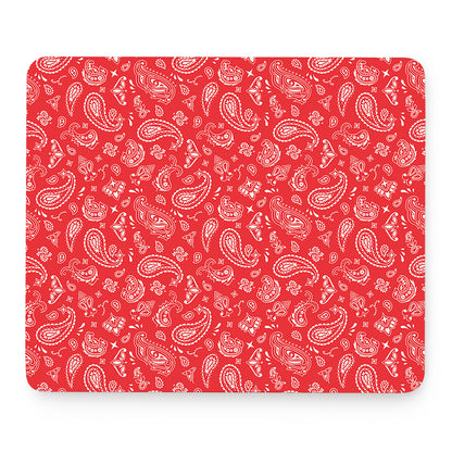 Red Paisley Bandana Pattern Print Mouse Pad