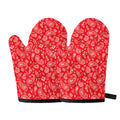 Red Paisley Bandana Pattern Print Oven Mitts