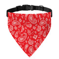 Red Paisley Bandana Pattern Print Over The Collar Dog Bandana