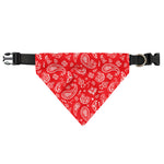Red Paisley Bandana Pattern Print Over The Collar Dog Bandana