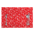 Red Paisley Bandana Pattern Print Placemat