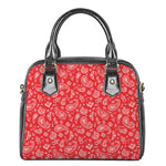 Red Paisley Bandana Pattern Print Shoulder Handbag