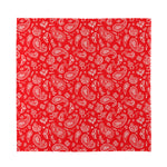 Red Paisley Bandana Pattern Print Silk Bandana