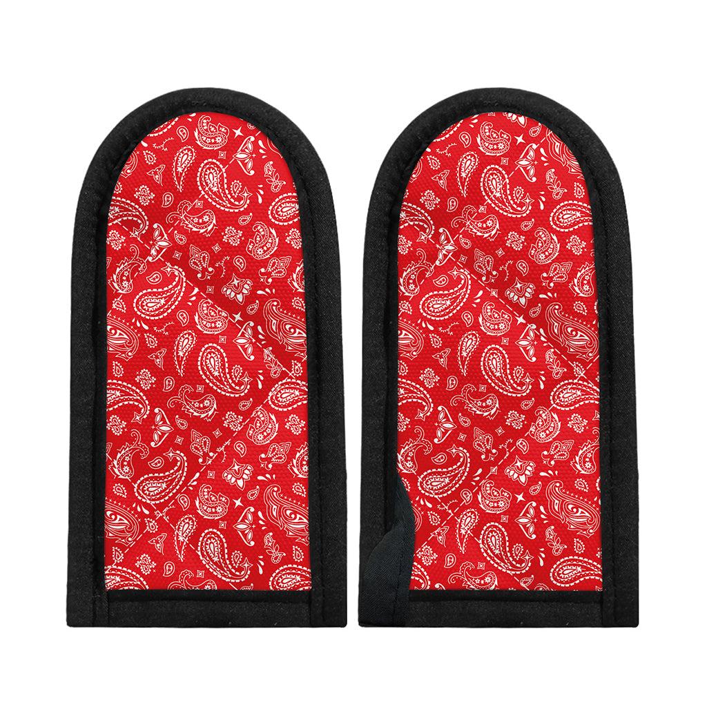 Red Paisley Bandana Pattern Print Skillet Handle Cover
