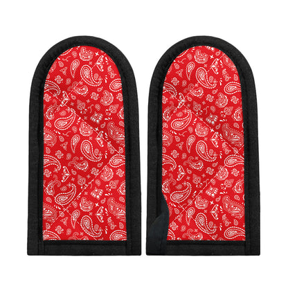 Red Paisley Bandana Pattern Print Skillet Handle Cover