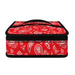 Red Paisley Bandana Pattern Print Small Lunch Bag