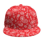 Red Paisley Bandana Pattern Print Snapback Cap