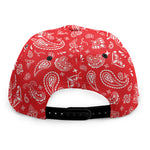 Red Paisley Bandana Pattern Print Snapback Cap