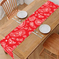 Red Paisley Bandana Pattern Print Table Runner