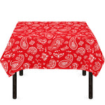 Red Paisley Bandana Pattern Print Tablecloth