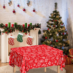 Red Paisley Bandana Pattern Print Tablecloth