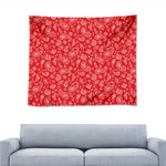 Red Paisley Bandana Pattern Print Tapestry