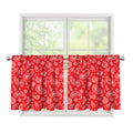 Red Paisley Bandana Pattern Print Tier Curtains