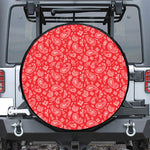 Red Paisley Bandana Pattern Print Tire Cover