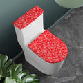 Red Paisley Bandana Pattern Print Toilet Lid And Tank Cover Set