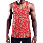 Red Paisley Bandana Pattern Print Training Tank Top