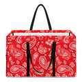 Red Paisley Bandana Pattern Print Utility Tote Bag