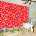 Red Paisley Bandana Pattern Print Wall Sticker