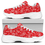 Red Paisley Bandana Pattern Print White Chunky Shoes