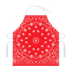 Red Paisley Bandana Print Adjustable Apron