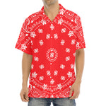 Red Paisley Bandana Print Aloha Shirt