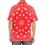 Red Paisley Bandana Print Aloha Shirt