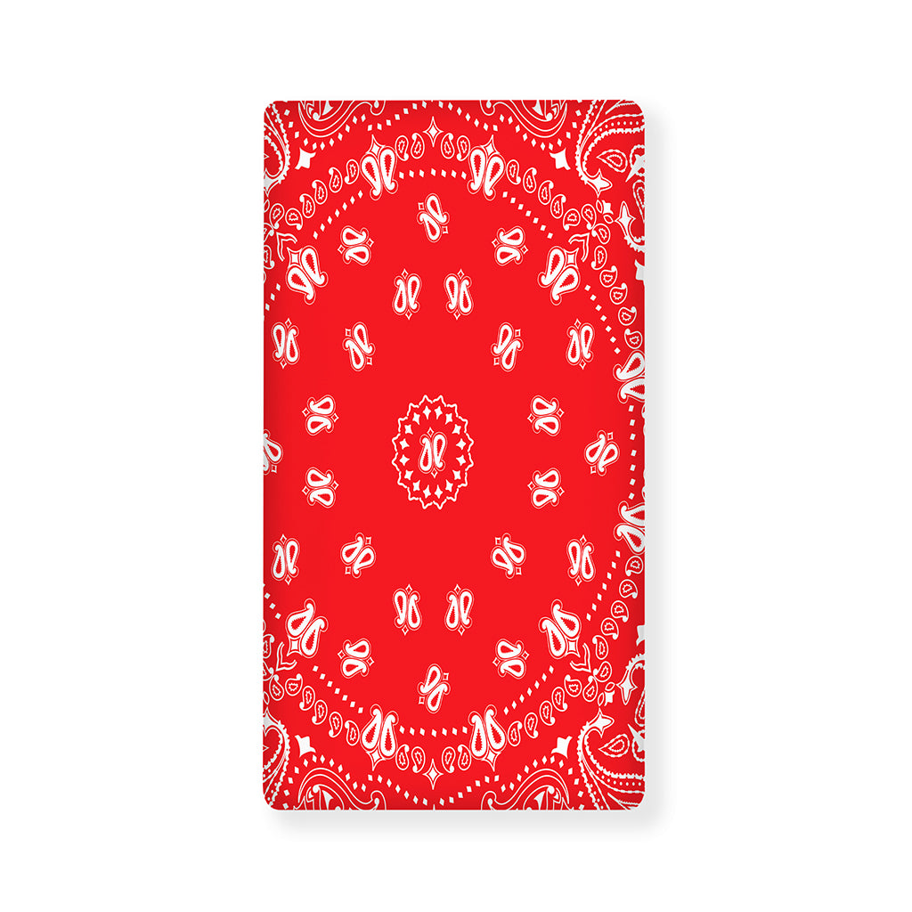 Red Paisley Bandana Print Baby Crib Sheet