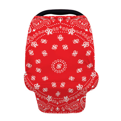 Red Paisley Bandana Print Baby Seat Cover