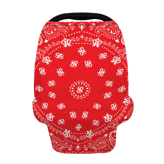 Red Paisley Bandana Print Baby Seat Cover