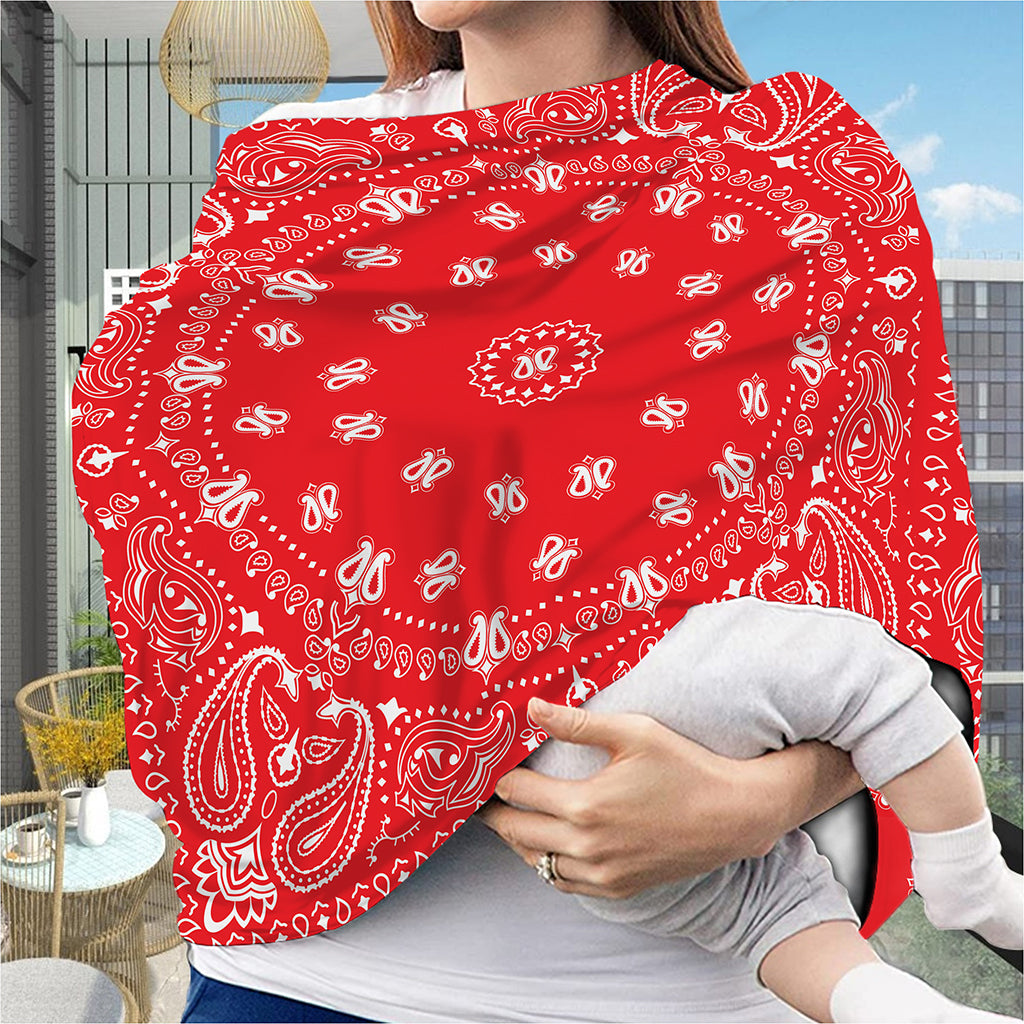 Red Paisley Bandana Print Baby Seat Cover