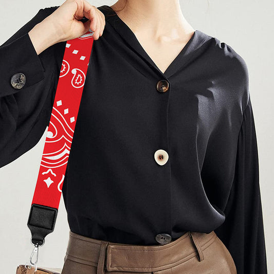Red Paisley Bandana Print Bag Strap