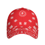 Red Paisley Bandana Print Baseball Cap