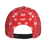 Red Paisley Bandana Print Baseball Cap