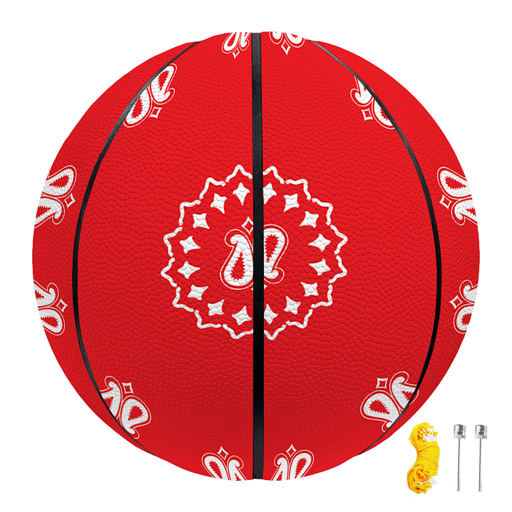 Red Paisley Bandana Print Basketball