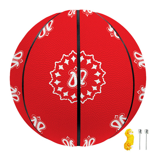 Red Paisley Bandana Print Basketball