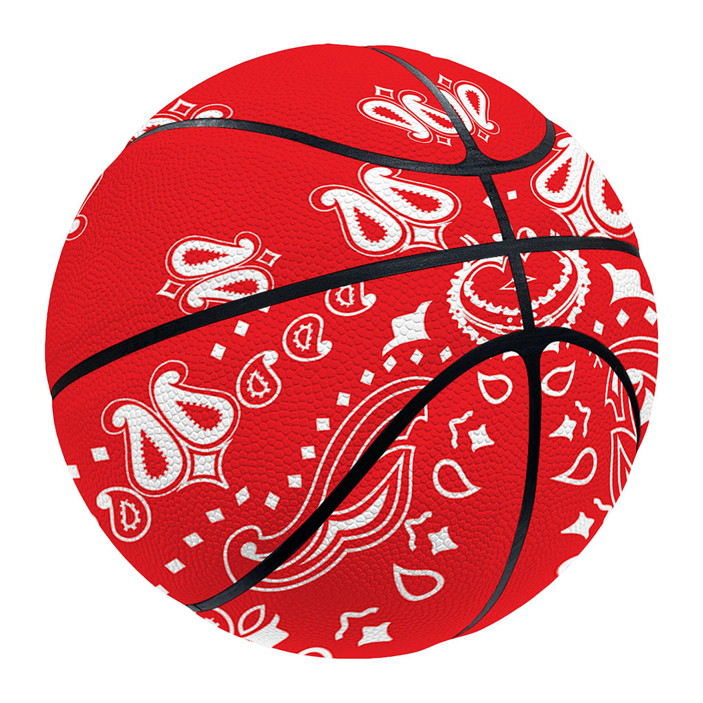 Red Paisley Bandana Print Basketball