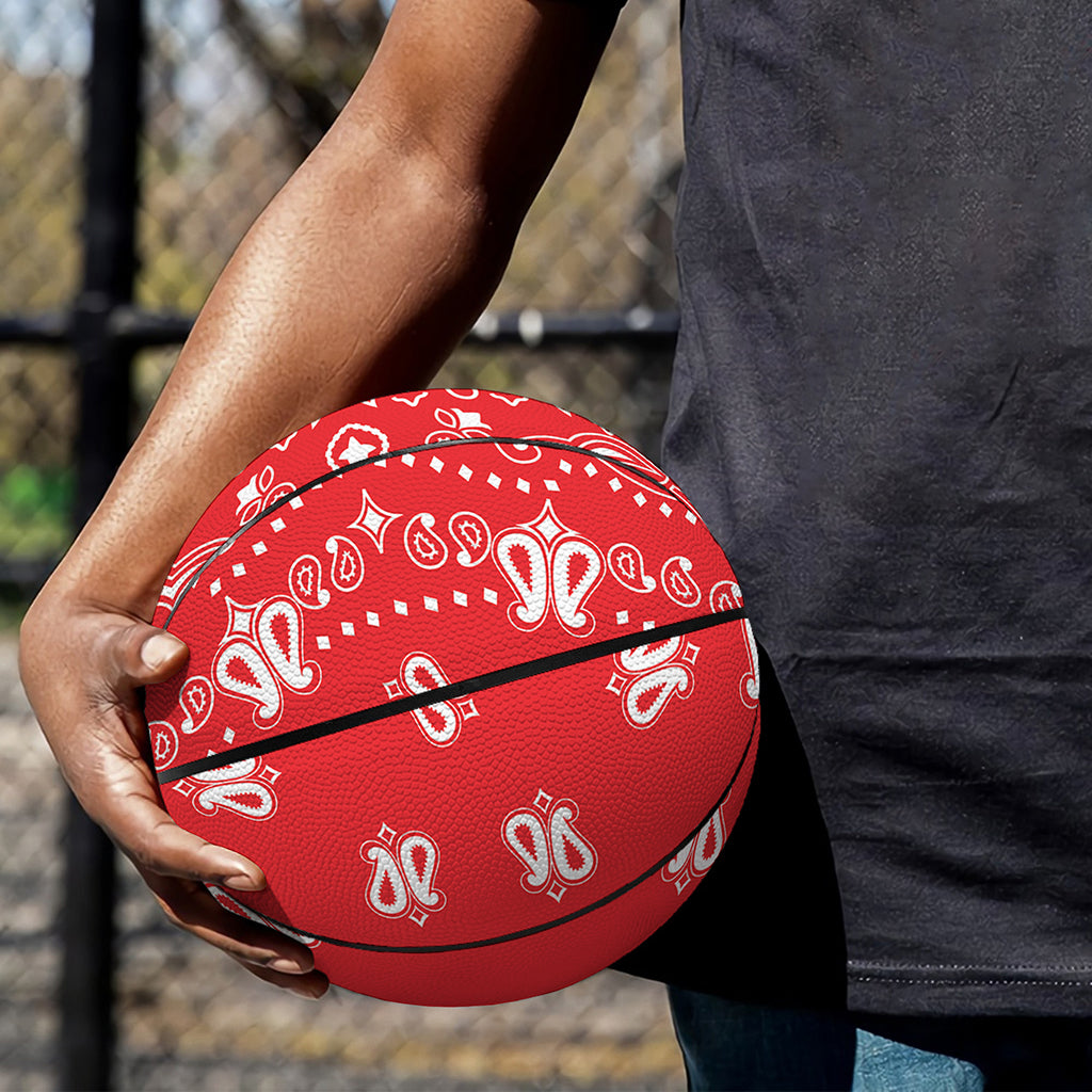 Red Paisley Bandana Print Basketball