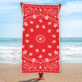 Red Paisley Bandana Print Beach Towel