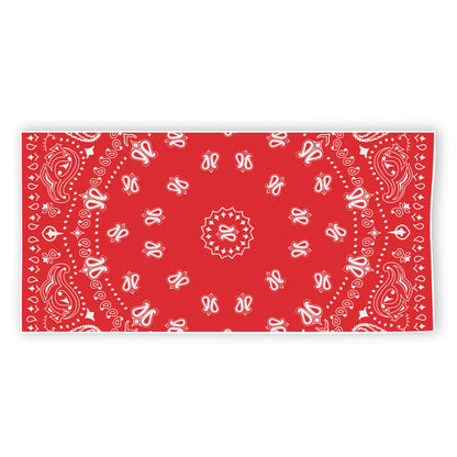 Red Paisley Bandana Print Beach Towel