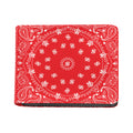 Red Paisley Bandana Print Bifold Wallet