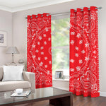 Red Paisley Bandana Print Blackout Grommet Curtains