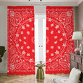 Red Paisley Bandana Print Dimout Pencil Pleat Curtains