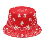 Red Paisley Bandana Print Bucket Hat