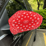Red Paisley Bandana Print Car Side Mirror Covers