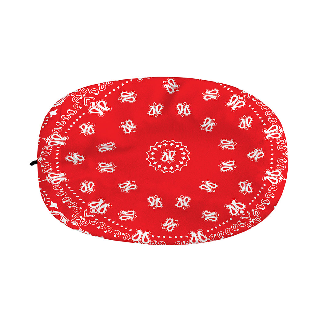 Red Paisley Bandana Print Car Side Mirror Covers