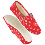 Red Paisley Bandana Print Casual Shoes