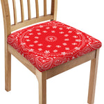 Red Paisley Bandana Print Chair Cushion Cover
