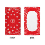 Red Paisley Bandana Print Changing Pad Cover
