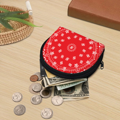 Red Paisley Bandana Print Coin Purse