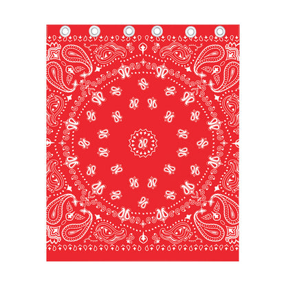 Red Paisley Bandana Print Curtain